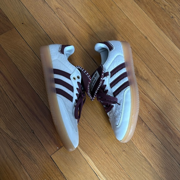 Adidas x Wales Bonner Samba sneakers size 6.5 maroon / white - Picture 3 of 7